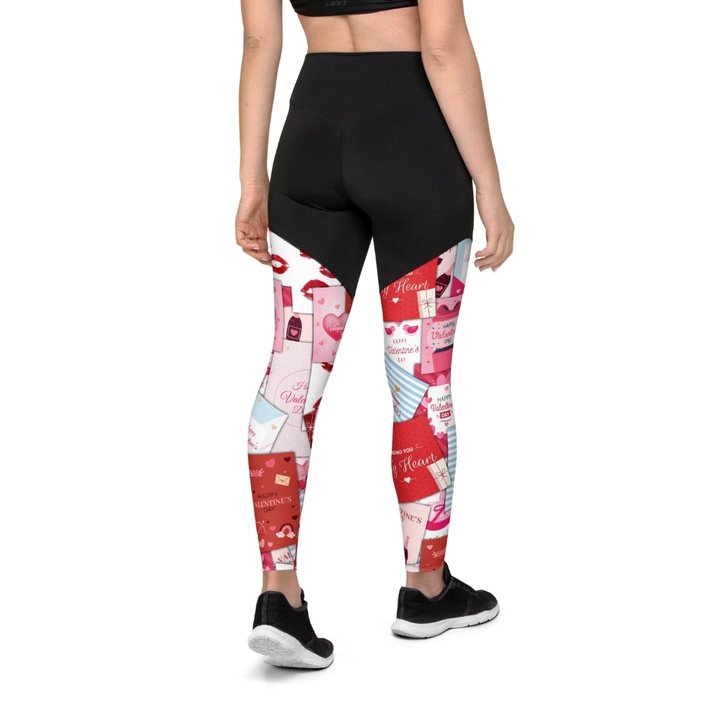 Valentines Day Cards Women Compression Legging