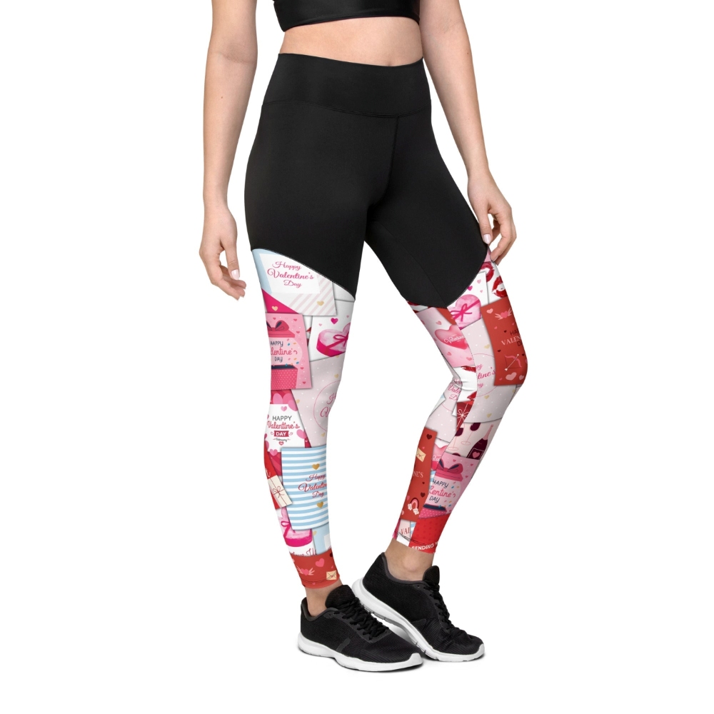 Valentines Day Cards Women Compression Legging