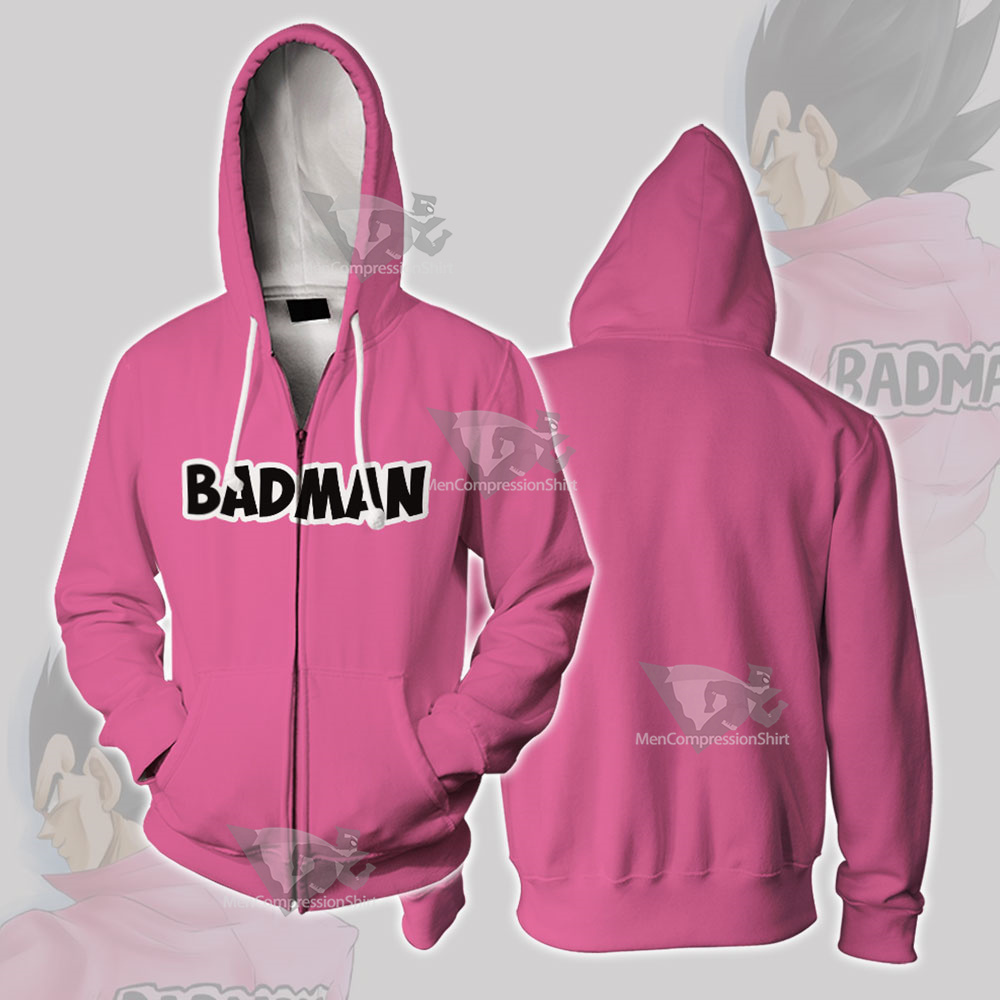 Vegeta Badman Pink Dragon Ball Z Cosplay Zip Up Hoodie