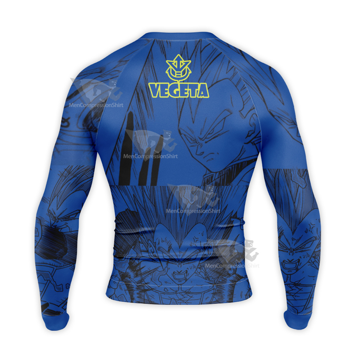 Vegeta Blue Dragon Ball Blue Lightning Long Sleeve Compression Shirt