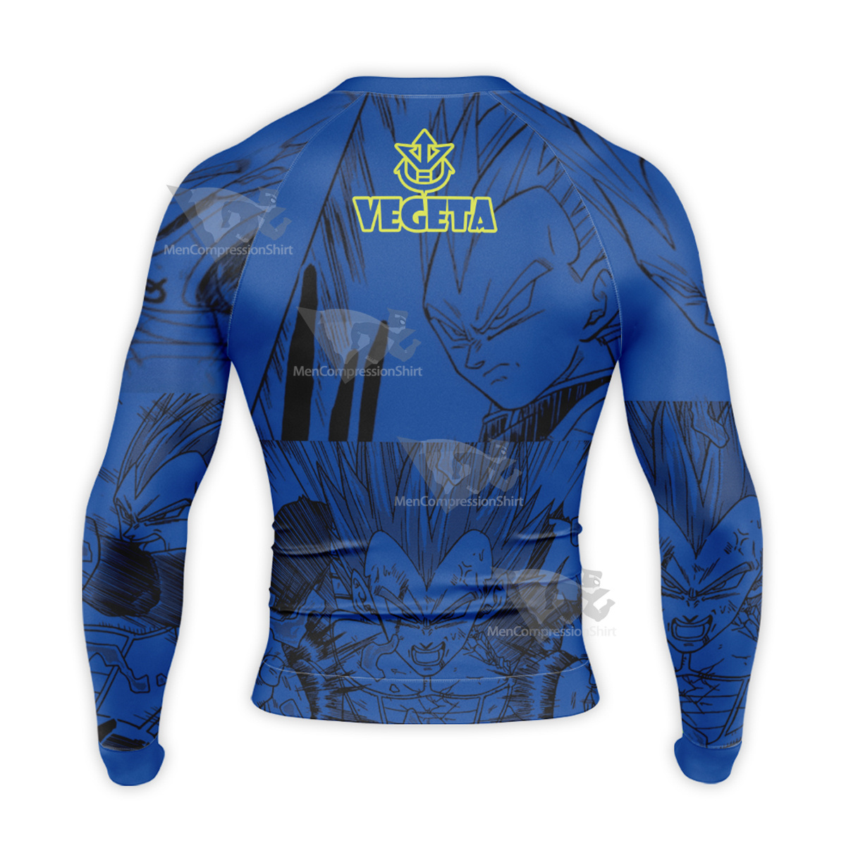 Vegeta Blue Dragon Ball Blue Lightning Long Sleeve Compression Shirt