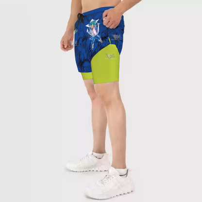 Vegeta Blue Dragon Ball Blue Lightning Men Compression Gym Short-MensCompressionShirt