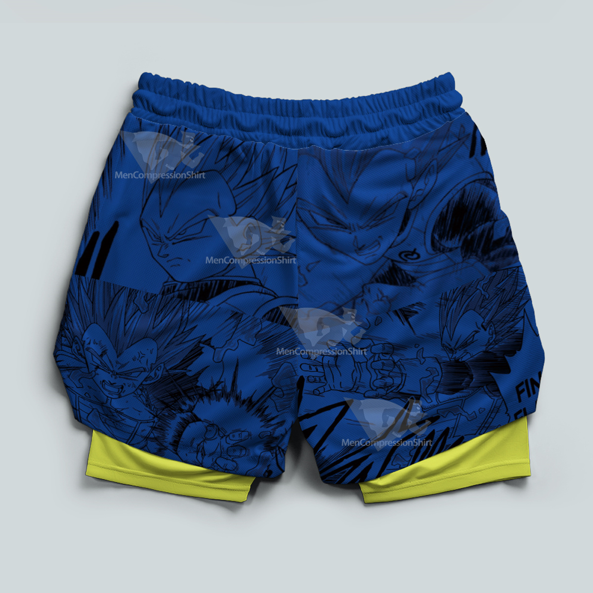 Vegeta Blue Dragon Ball Blue Lightning Men Compression Gym Short-MensCompressionShirt