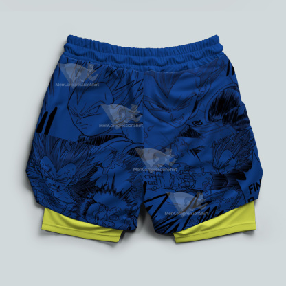 Vegeta Blue Dragon Ball Blue Lightning Men Compression Gym Short-MensCompressionShirt