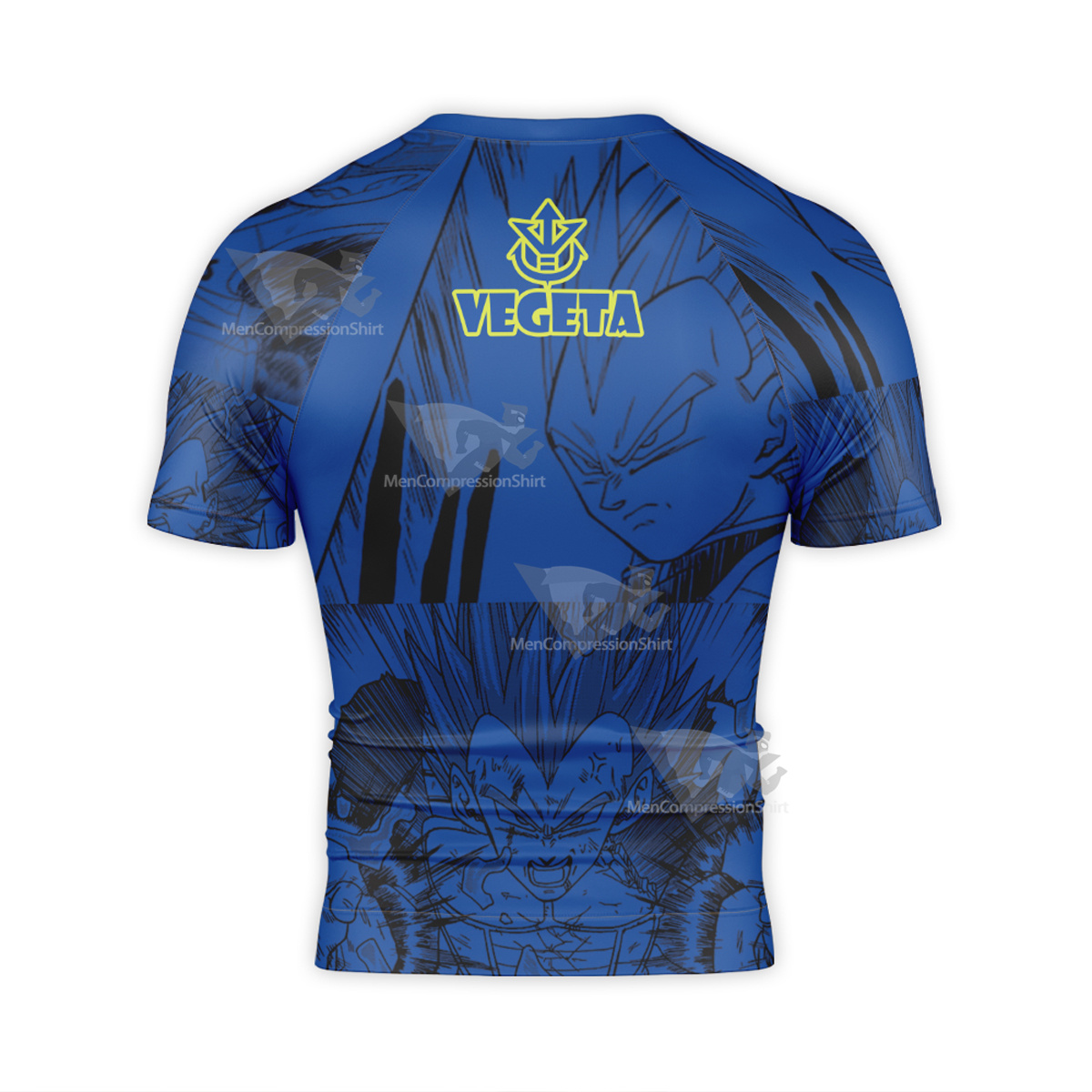 Vegeta Blue Dragon Ball Blue Lightning Short Sleeve Compression Shirt