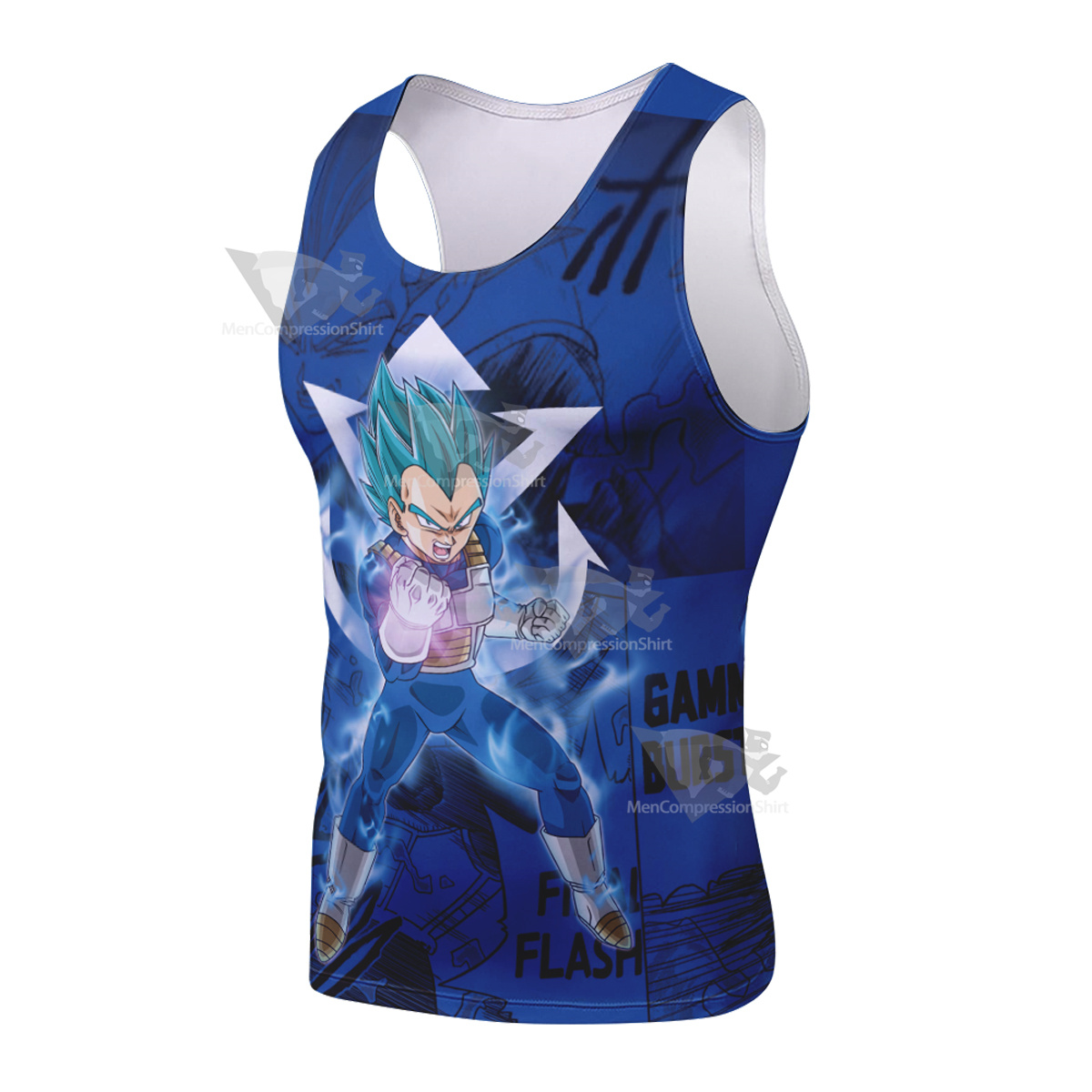 Vegeta Blue Dragon Ball Blue Lightning Sleeveless Compression Shirt