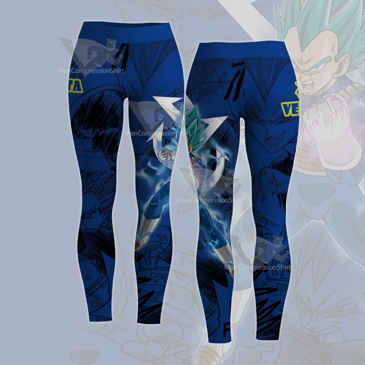 Vegeta Blue Dragon Ball Blue Lightning Women Compression Legging-MensCompressionShirt