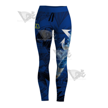 Vegeta Blue Dragon Ball Blue Lightning Women Compression Legging-MensCompressionShirt