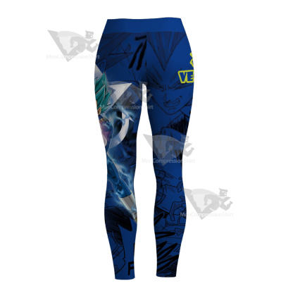 Vegeta Blue Dragon Ball Blue Lightning Women Compression Legging-MensCompressionShirt
