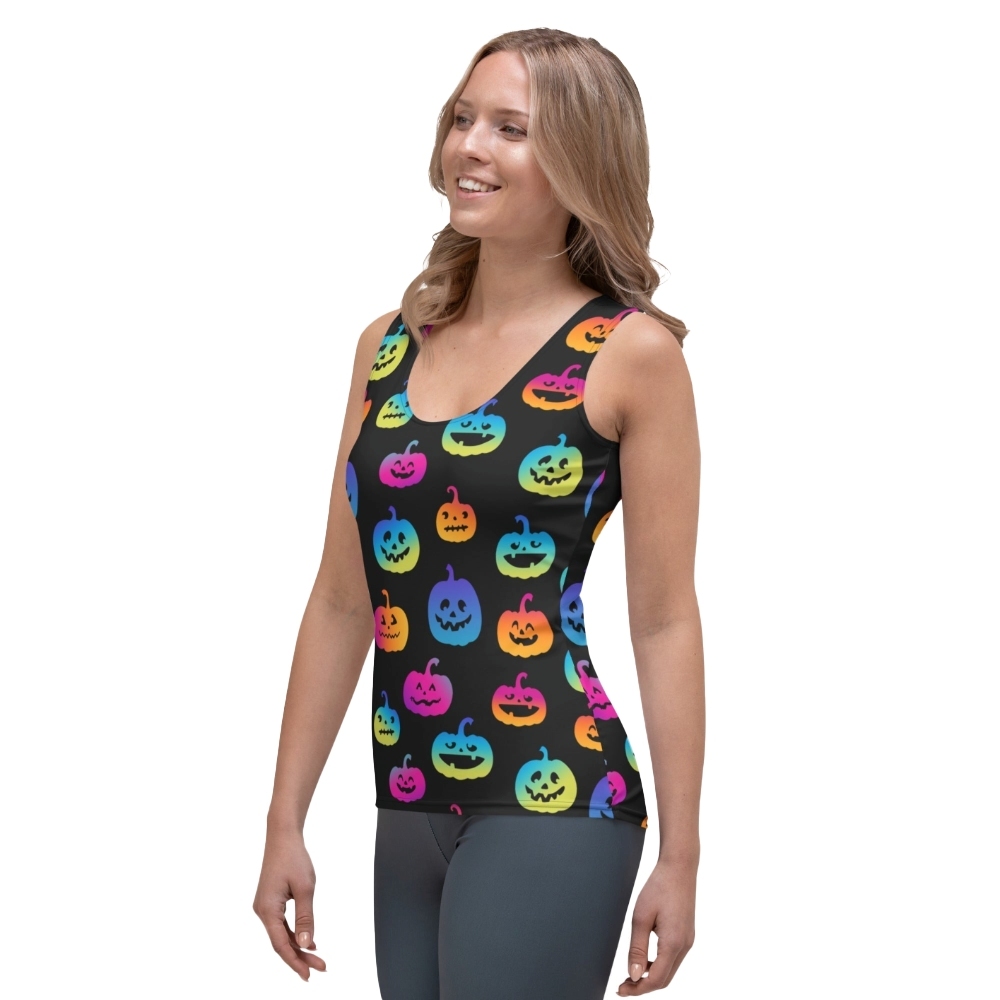Vibrant Jack Olanterns Sleeveless Comprssion Shirt