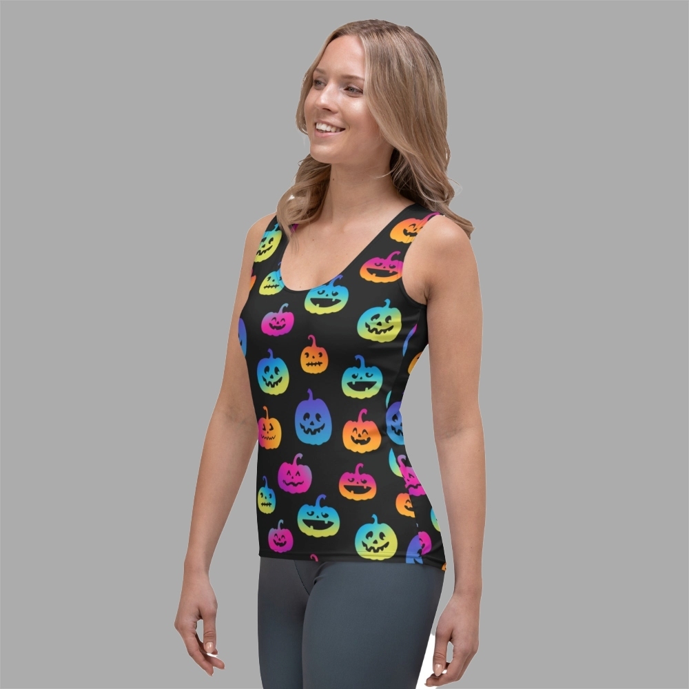 Vibrant Jack Olanterns Sleeveless Comprssion Shirt