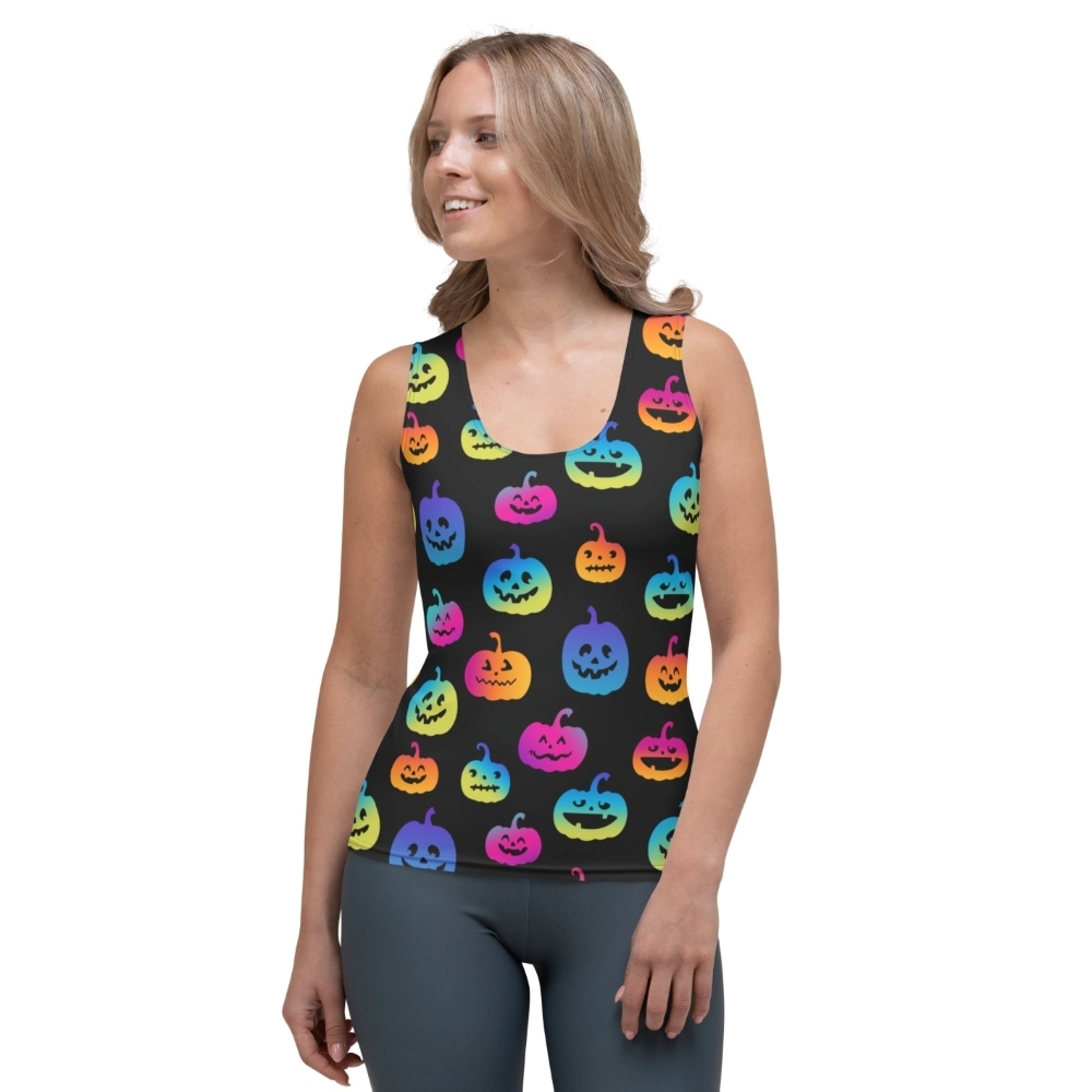 Vibrant Jack Olanterns Sleeveless Comprssion Shirt