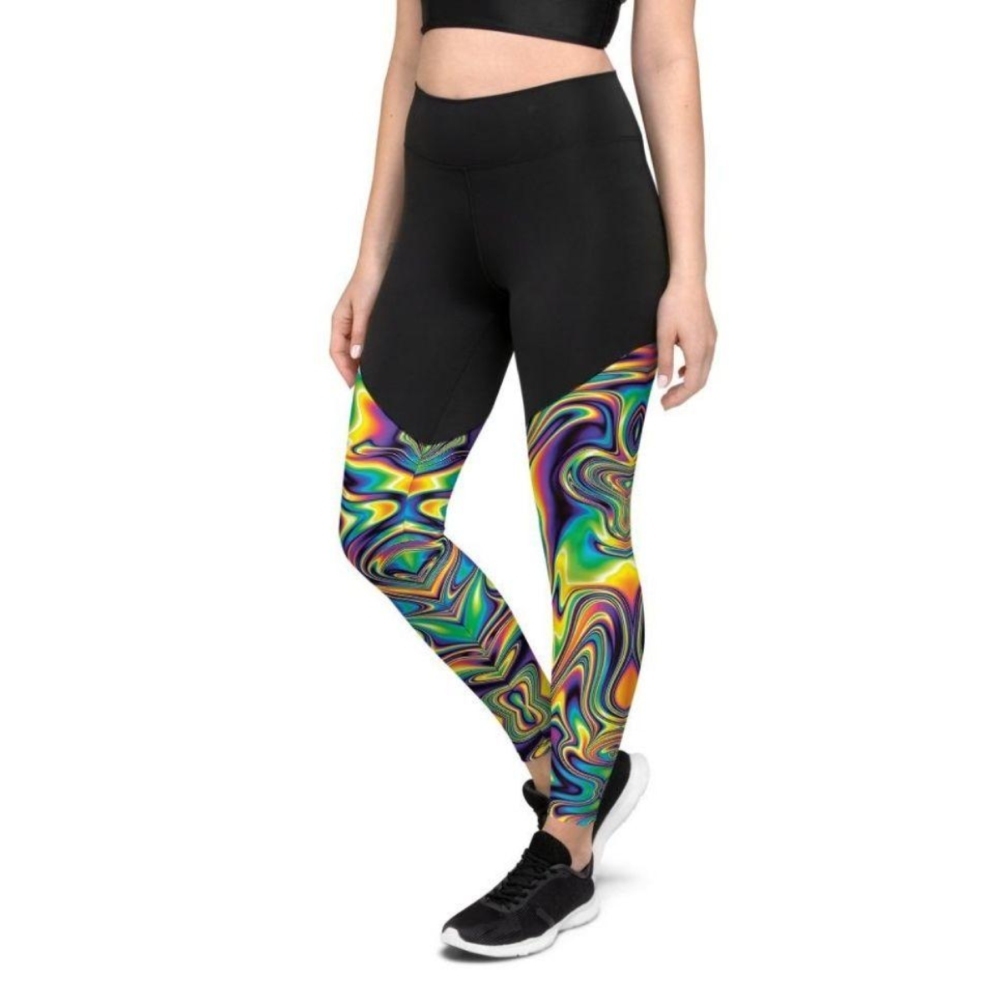 Vibrant Psychedelic Women Compression Legging