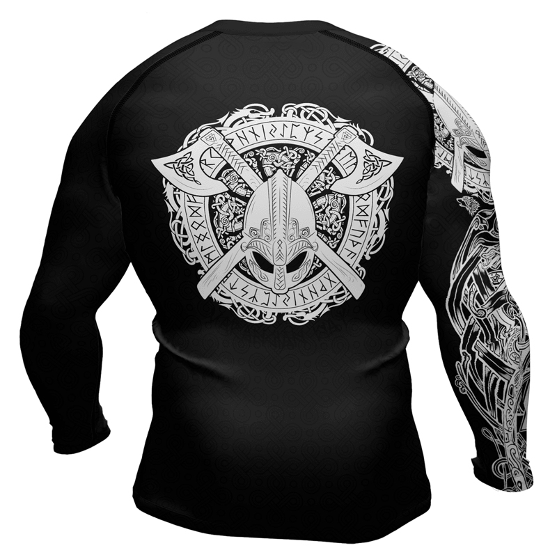 Viking Valhalla Axe Mens Long Sleeve Compression Shirt