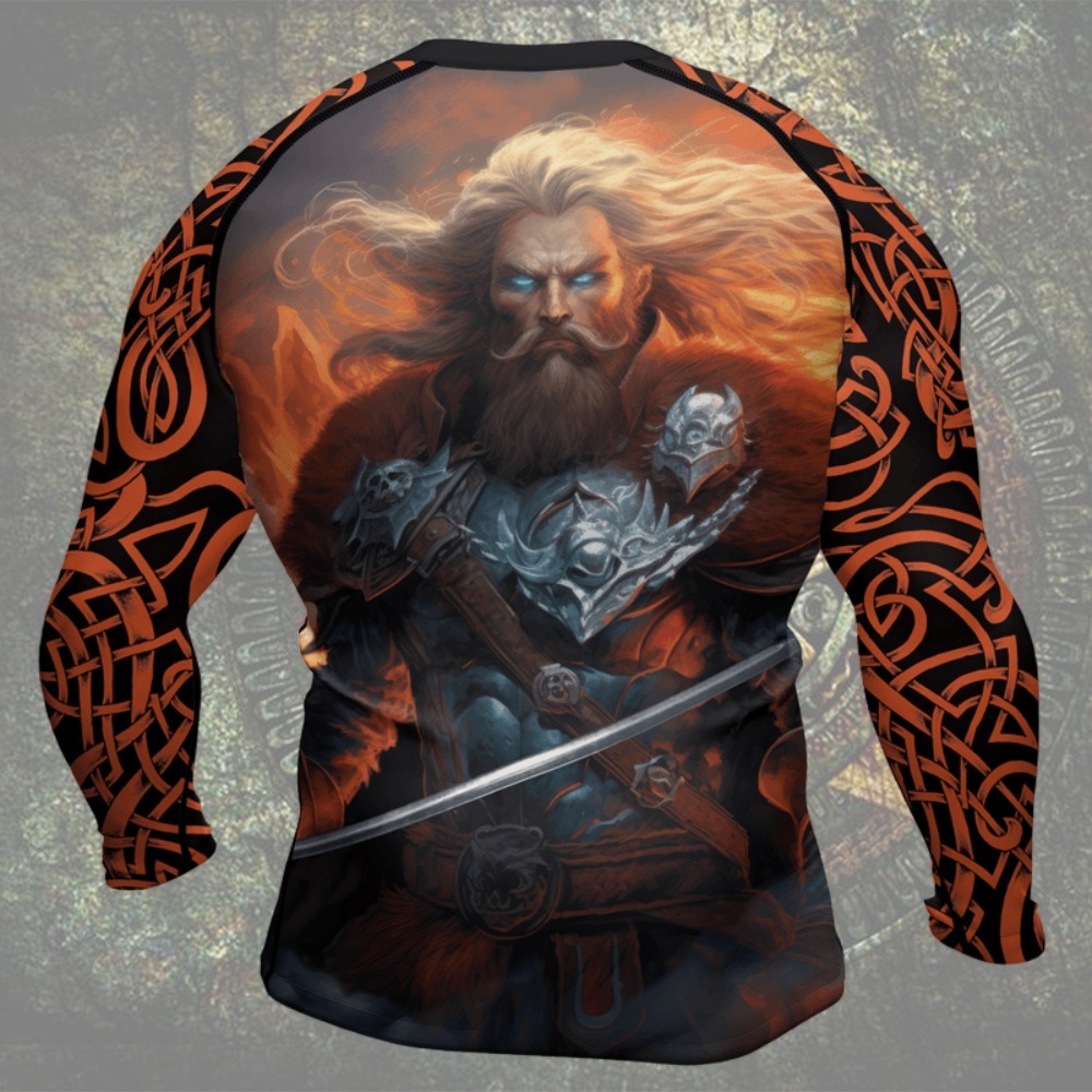 Viking Valhalla Warrior Mens Long Sleeve Compression Shirt