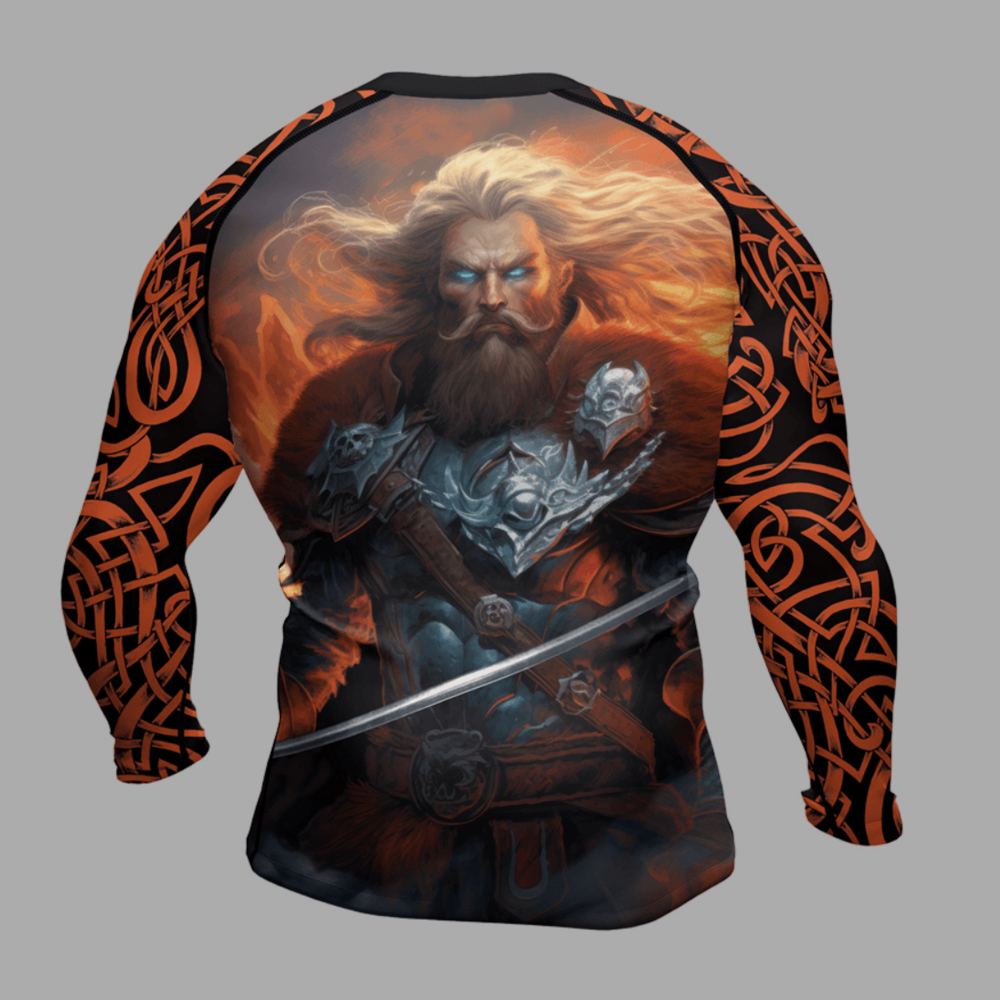 Viking Valhalla Warrior Mens Long Sleeve Compression Shirt