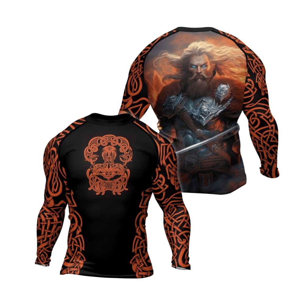 Viking Valhalla Warrior Mens Long Sleeve Compression Shirt