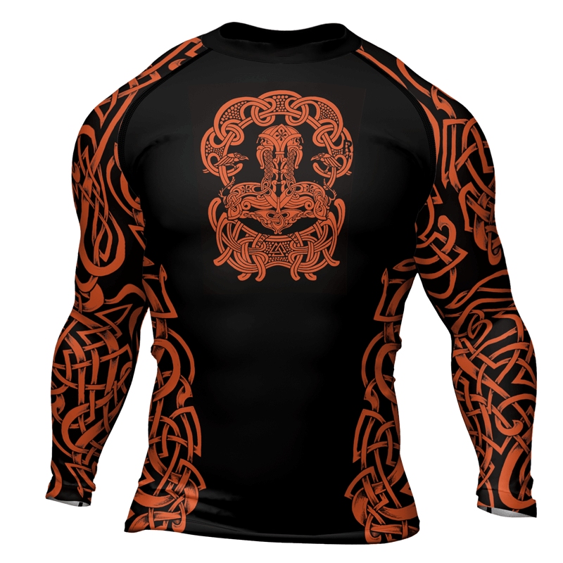 Viking Valhalla Warrior Mens Long Sleeve Compression Shirt