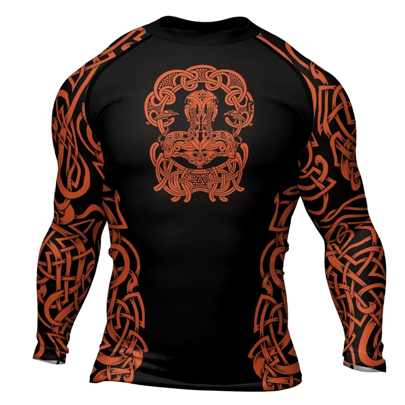 Viking Valhalla Warrior Mens Long Sleeve Compression Shirt