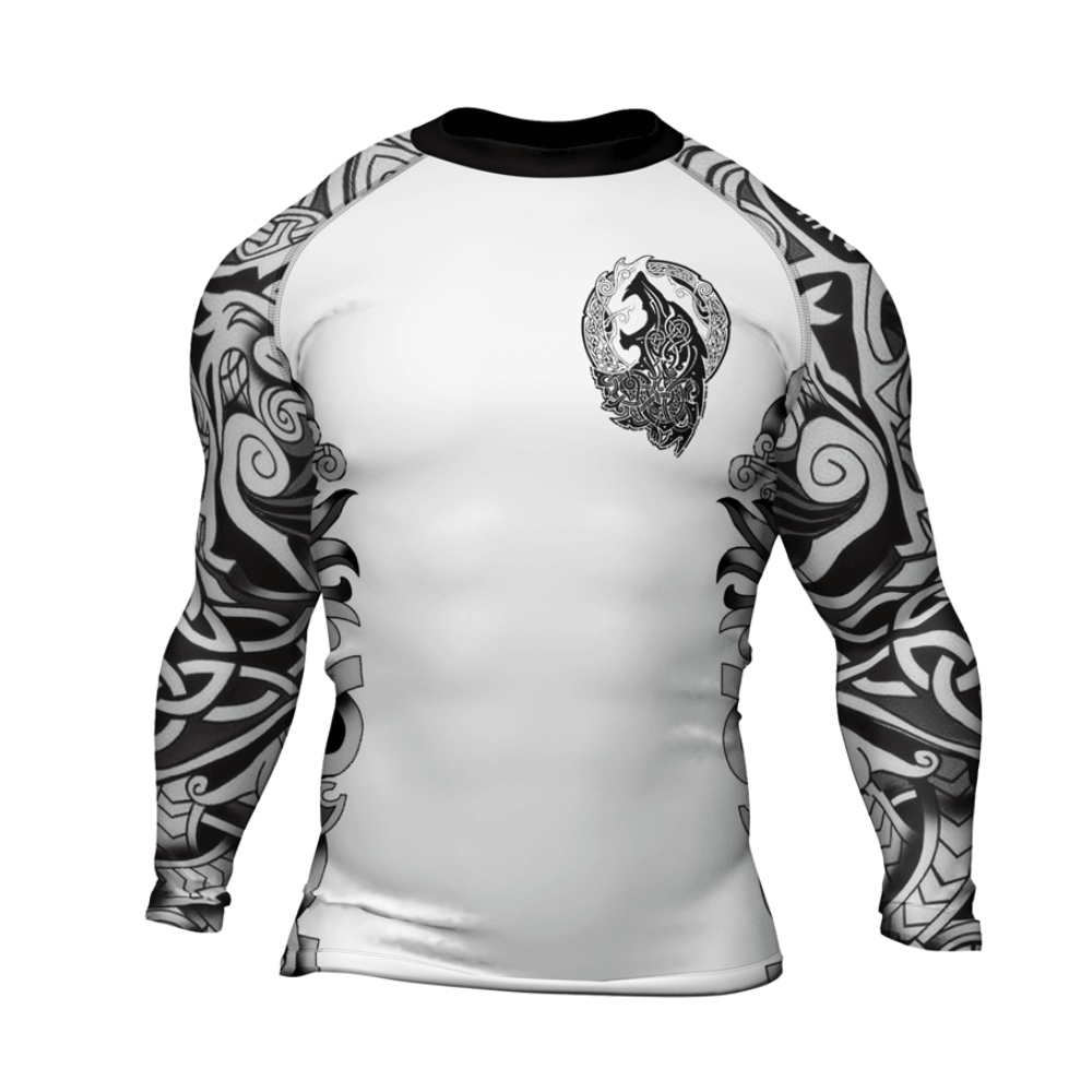 Viking Wolf Fenrir Mens Long Sleeve Compression Shirt