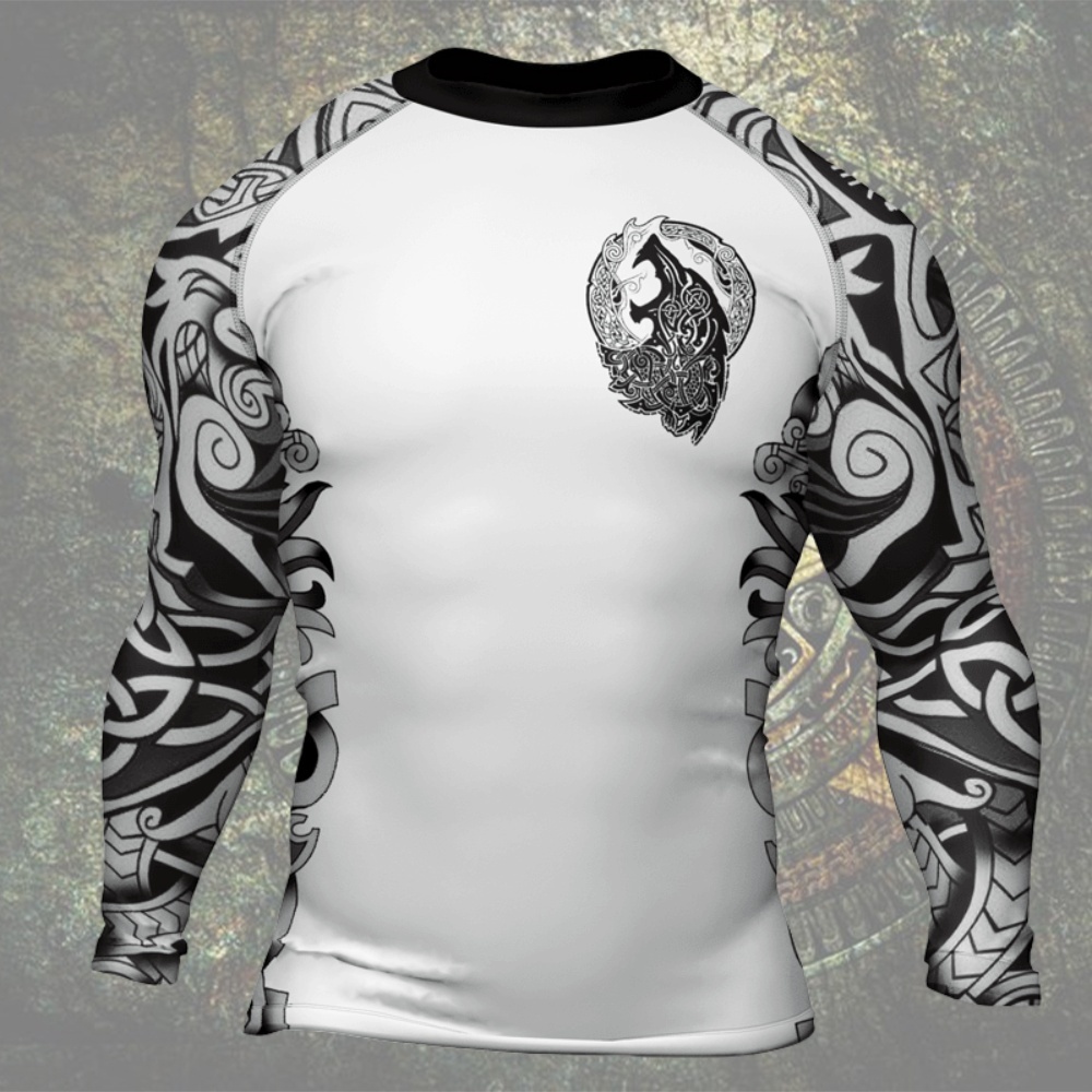 Viking Wolf Fenrir Mens Long Sleeve Compression Shirt