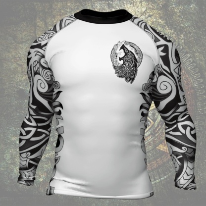 Viking Wolf Fenrir Mens Long Sleeve Compression Shirt