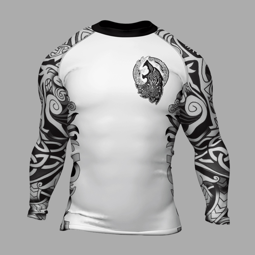 Viking Wolf Fenrir Mens Long Sleeve Compression Shirt