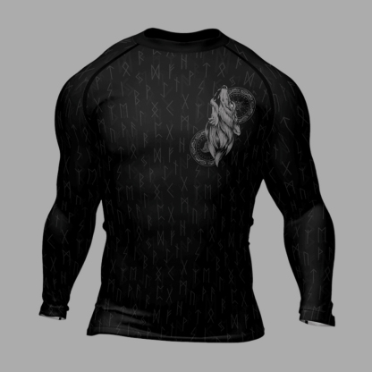 Viking Wolf Pattern Fenrir Mens Long Sleeve Compression Shirt