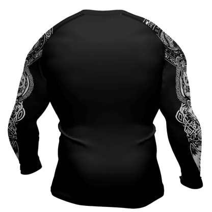 Viking Wolf Symbol Fenrir Mens Long Sleeve Compression Shirt