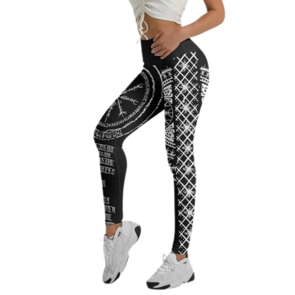 Vikings Shield Runes Women Compression Legging