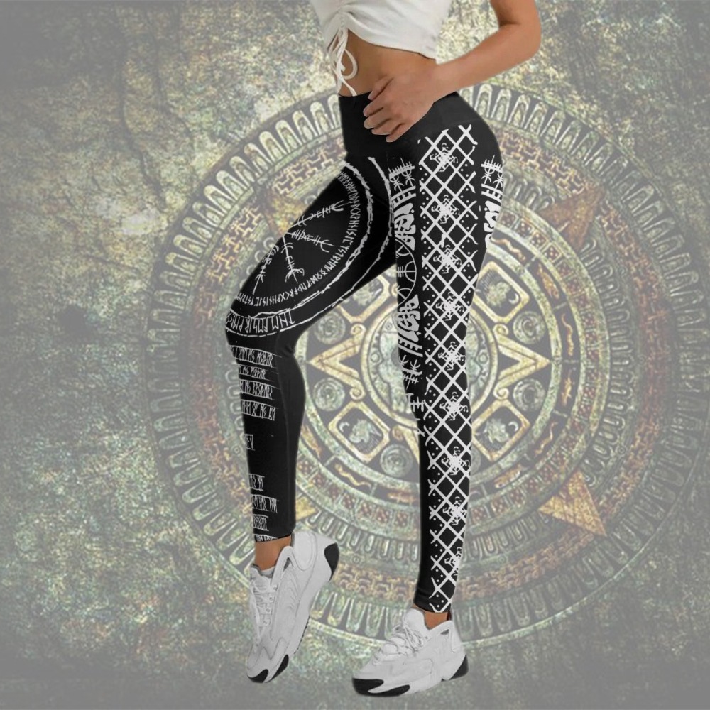 Vikings Shield Runes Women Compression Legging