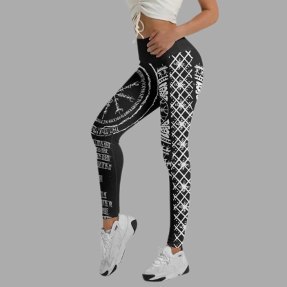 Vikings Shield Runes Women Compression Legging