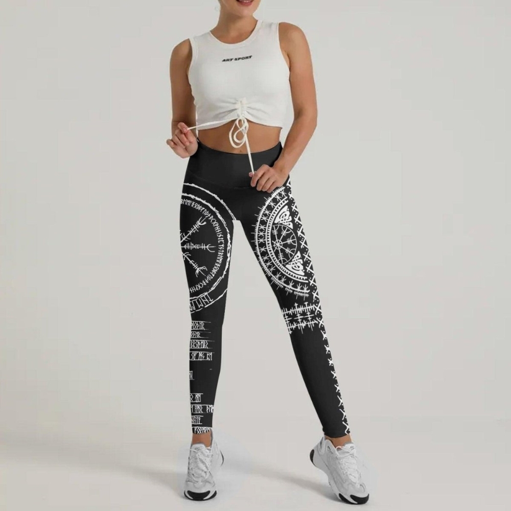 Vikings Shield Runes Women Compression Legging