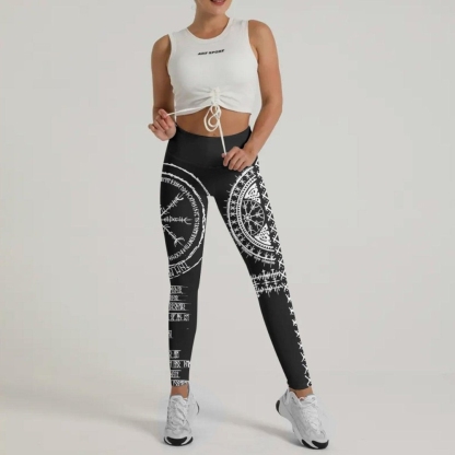 Vikings Shield Runes Women Compression Legging