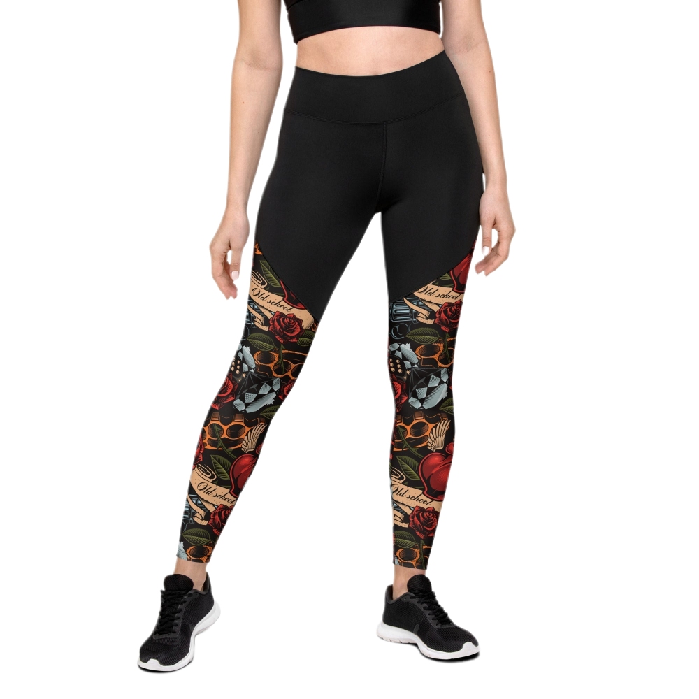 Vintage Tattoos Women Compression Legging