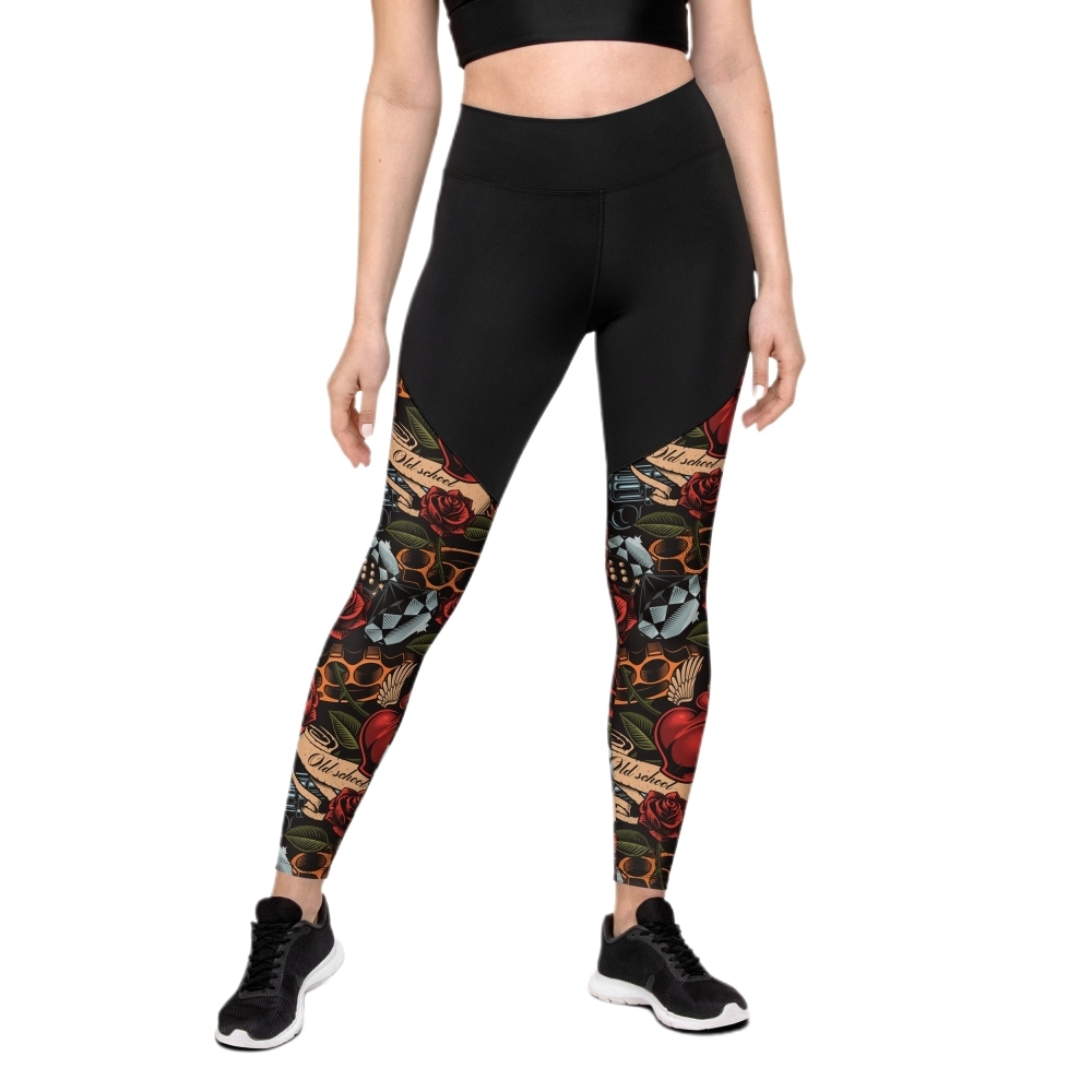 Vintage Tattoos Women Compression Legging