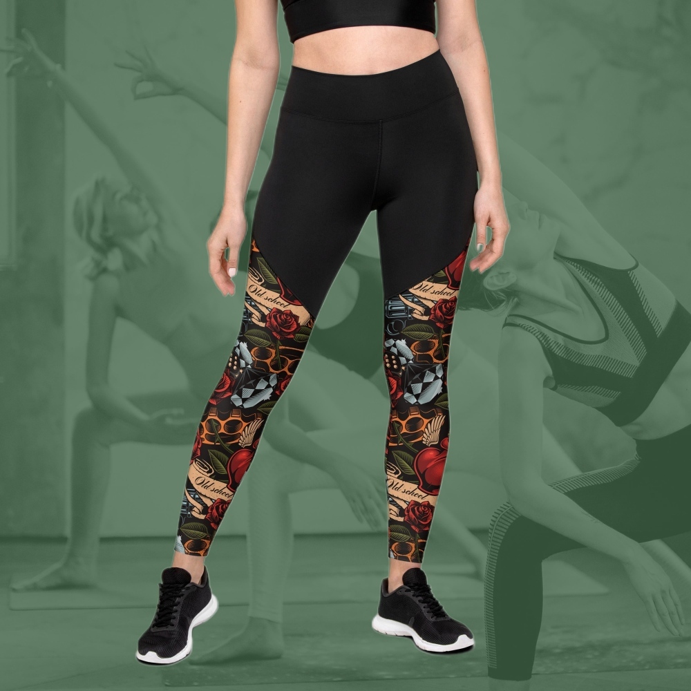 Vintage Tattoos Women Compression Legging