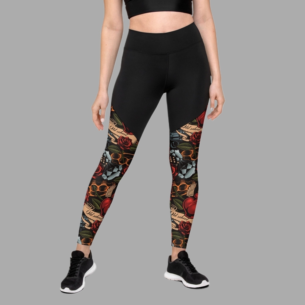 Vintage Tattoos Women Compression Legging