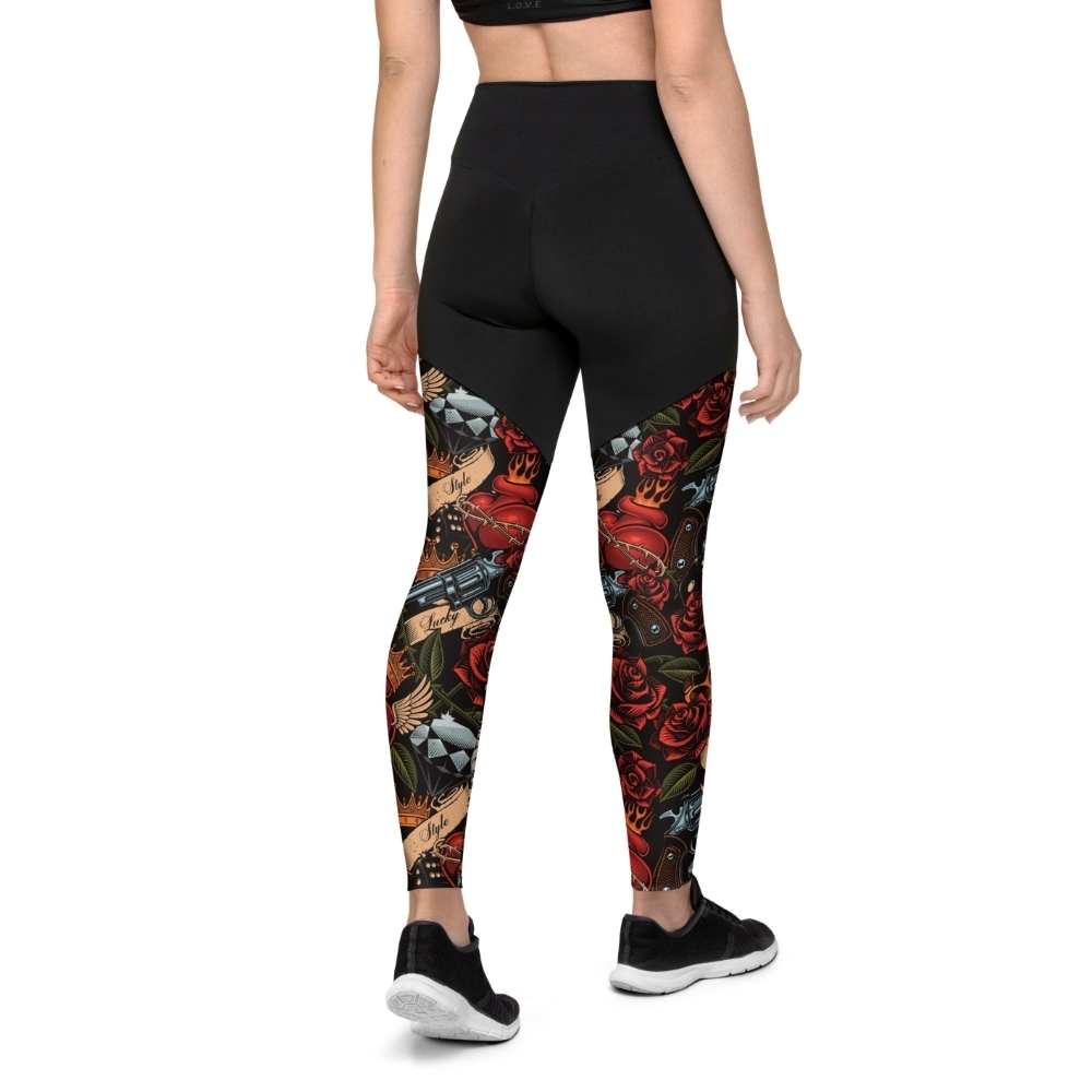 Vintage Tattoos Women Compression Legging