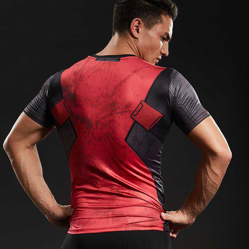 Wade Wilson Short Sleeves Man Compression Shirts
