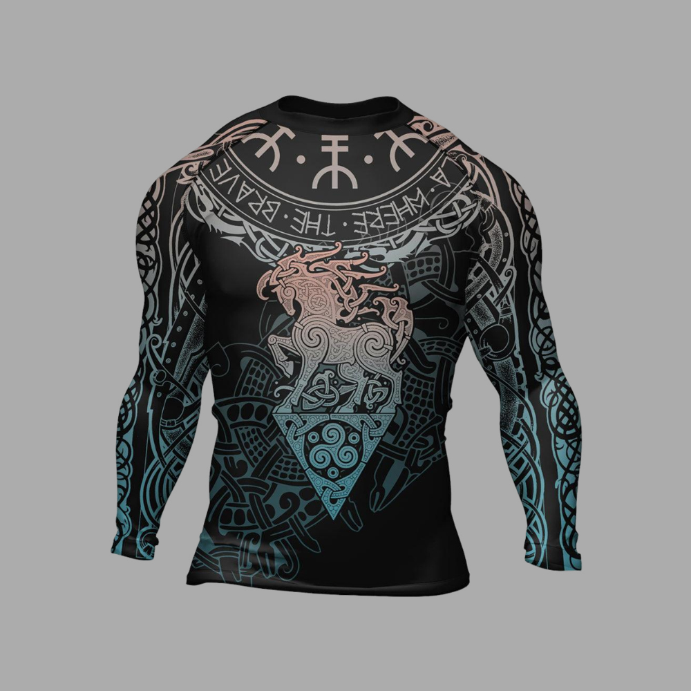 Warrior Horse Mens Long Sleeve Compression Shirts