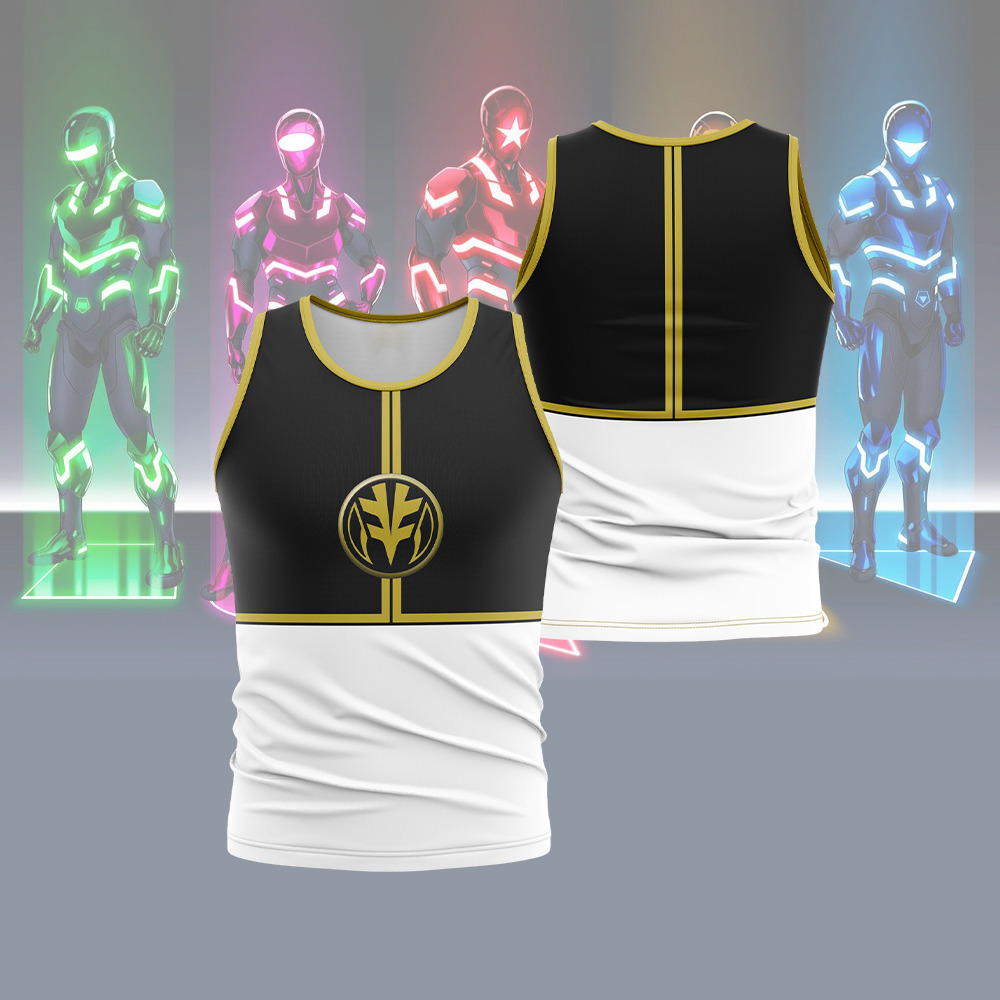 White Ranger Mighty Morphin Power Rangers Sleeveless Compression Shirt