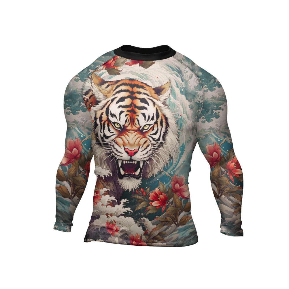 Wild Freedom Tiger Mens Long Sleeve Compression Shirt