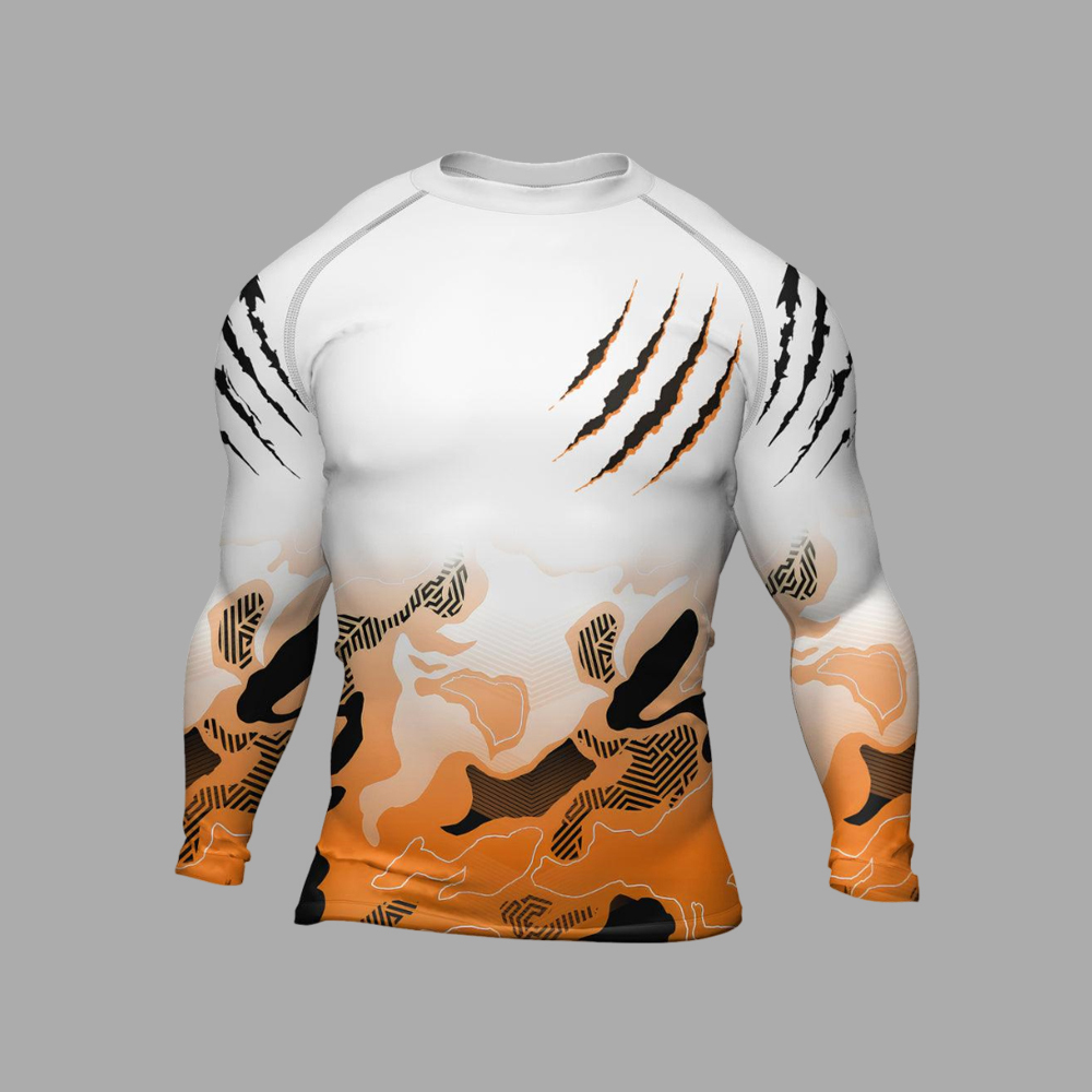 Wild Tiger Mens Long Sleeve Compression Shirt