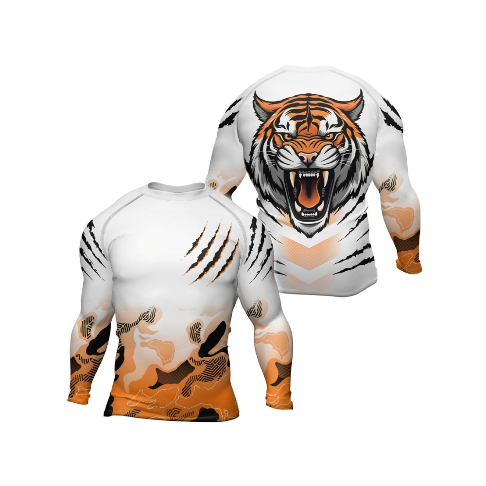 Wild Tiger Mens Long Sleeve Compression Shirt