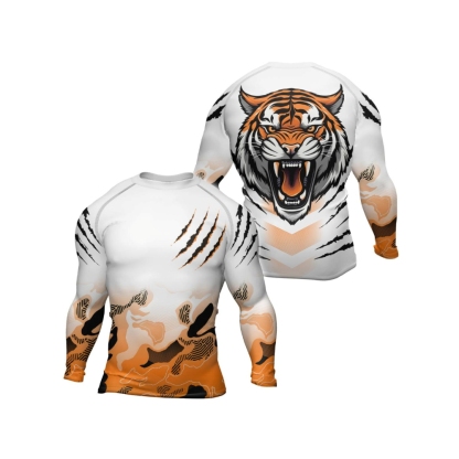 Wild Tiger Mens Long Sleeve Compression Shirt