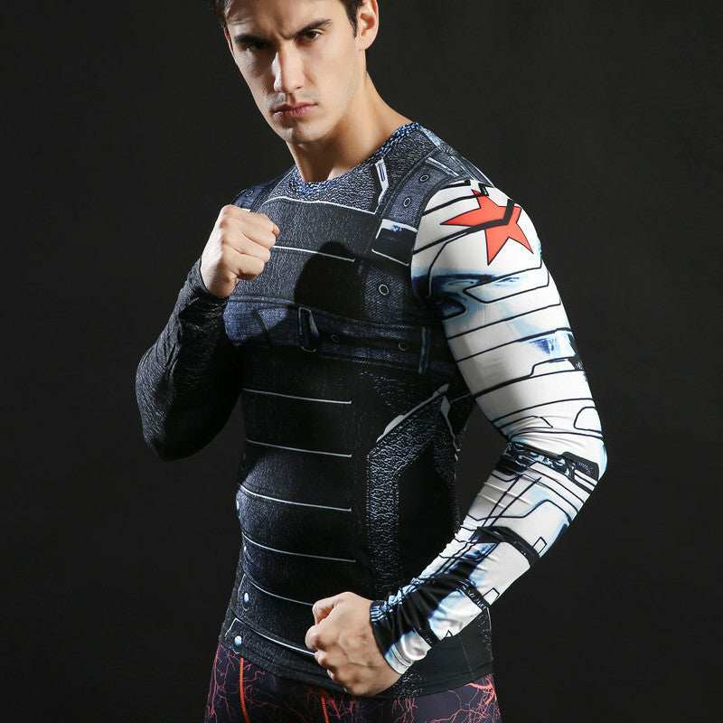 Winter Soldier Long Sleeve Compression Shirt For Men