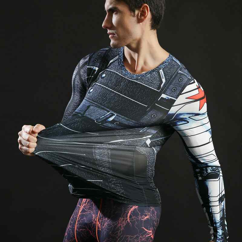 Winter Soldier Long Sleeve Compression Shirt For Men
