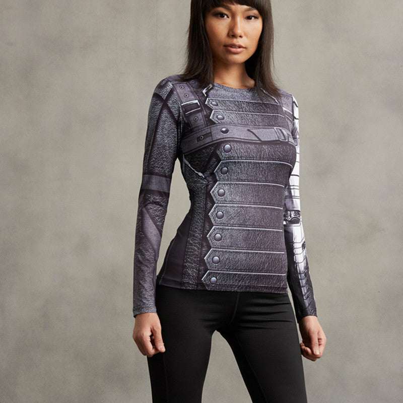 Winter Soldier Long Sleeve Compression Shirt For Women
