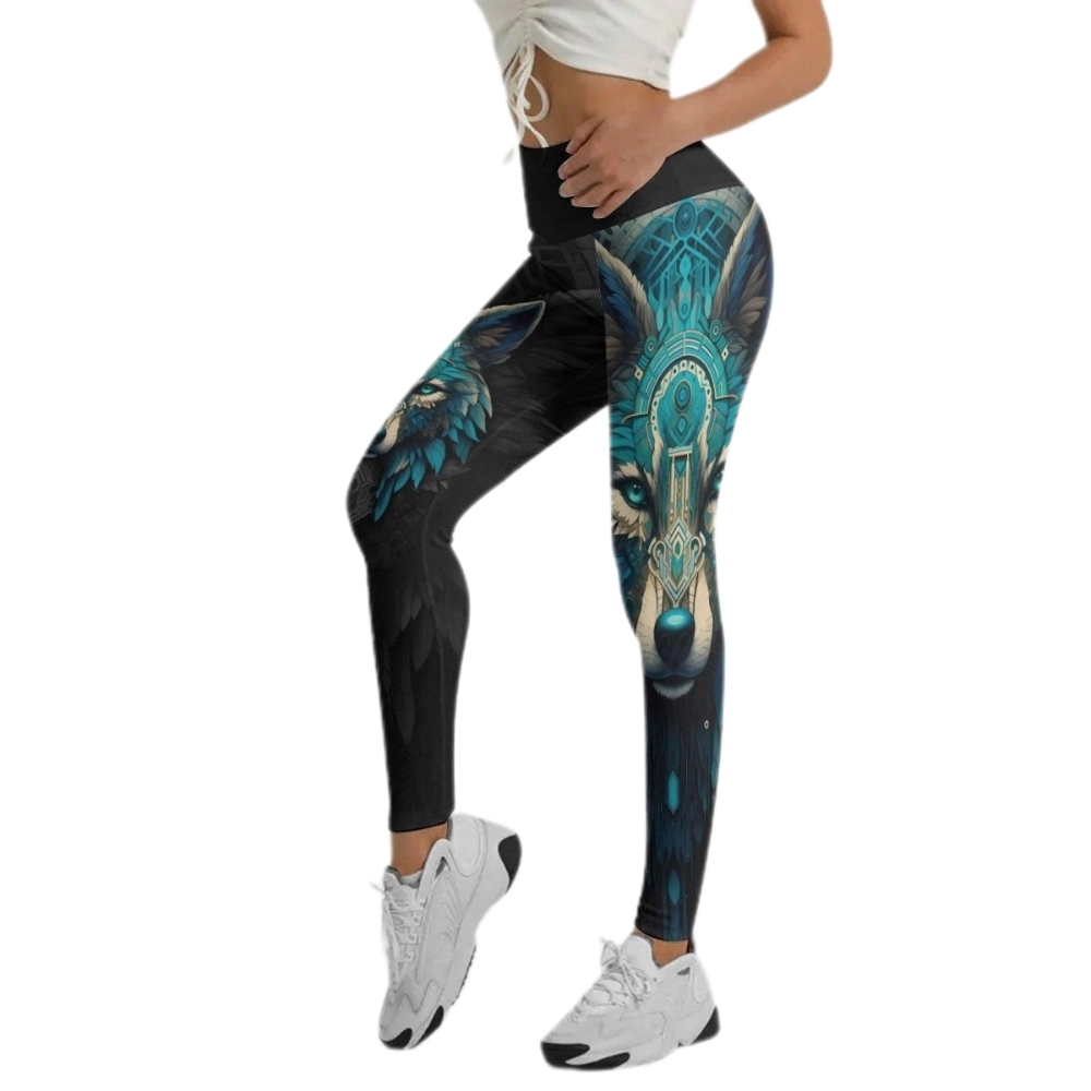 Wolf Tribal Women Compression Legging